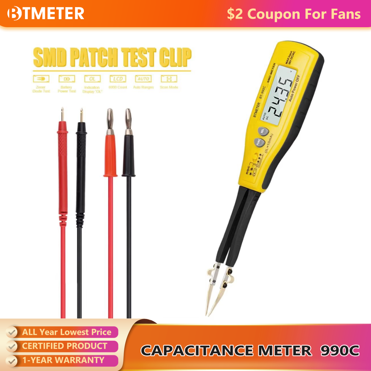 Smd Tweezer Set - 990C Smart SMD Tester Smart Pinset