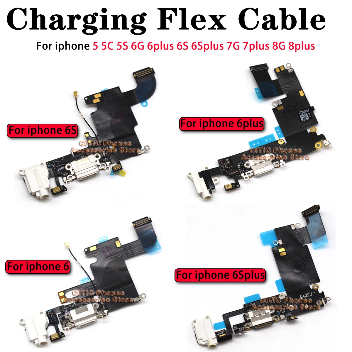 Charging Port Flex - 5 Buah untuk iPhone 6 6S