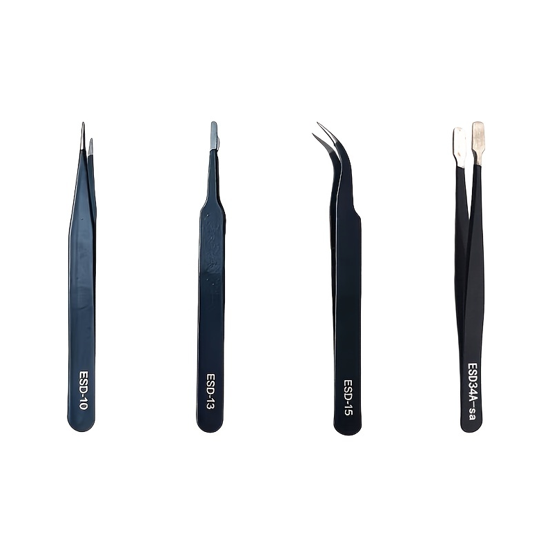 Smd Tweezer Set - 4Pcs Set Pinset Presisi ESD, Mata