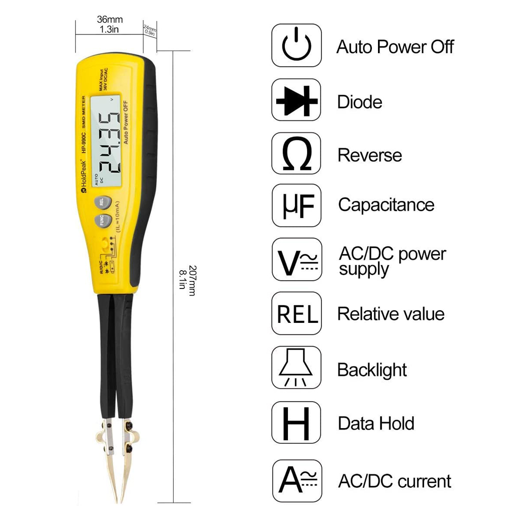 990C Smart SMD Tester Smart Pi - Smd Tweezer Set ulasan dan harga