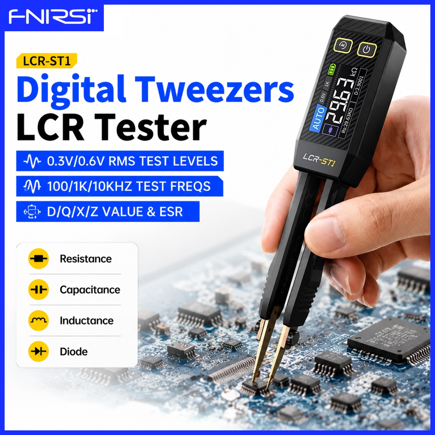FNIRSI LCR-ST1 Smart LCR Bridg - Smd Tweezer Set ulasan dan harga