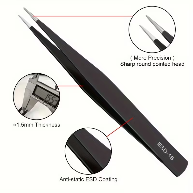 4Pcs Set Pinset Presisi ESD, M - Smd Tweezer Set ulasan dan harga